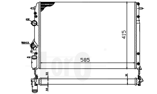 ABAKUS 042-017-0030 Radiatore, Raffreddamento motore