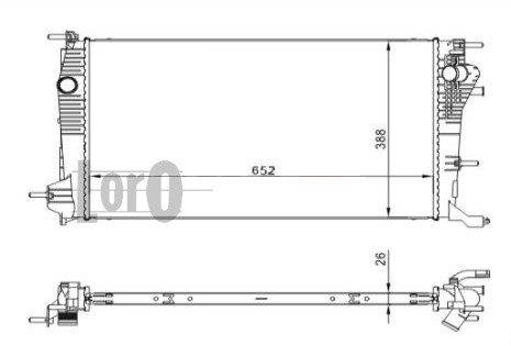 ABAKUS 042-017-0054 Radiatore, Raffreddamento motore-Radiatore, Raffreddamento motore-Ricambi Euro