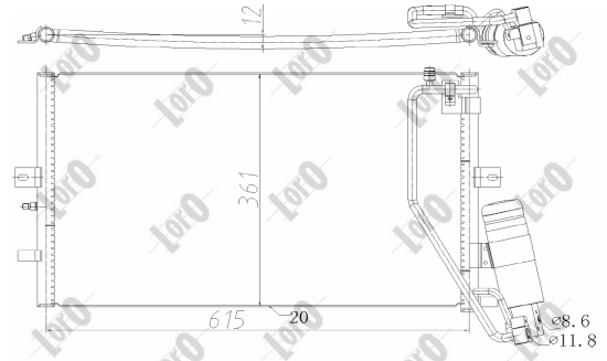 ABAKUS 044-016-0007 Condensatore, Climatizzatore