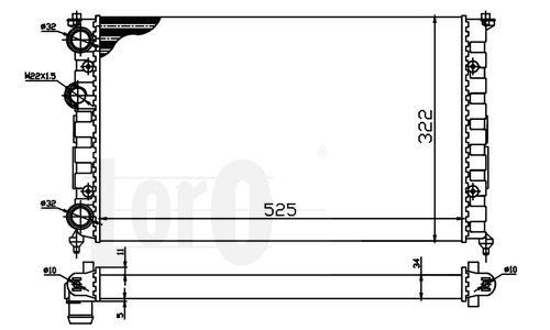 ABAKUS 046-017-0005 Radiatore, Raffreddamento motore-Radiatore, Raffreddamento motore-Ricambi Euro