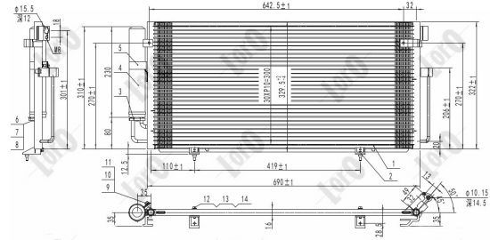 ABAKUS 049-016-0014 Condensatore, Climatizzatore