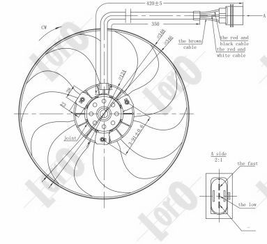 ABAKUS 053-014-0001 Ventola, Raffreddamento motore-Ventola, Raffreddamento motore-Ricambi Euro