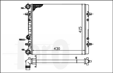 ABAKUS 053-017-0013 Radiatore, Raffreddamento motore-Radiatore, Raffreddamento motore-Ricambi Euro