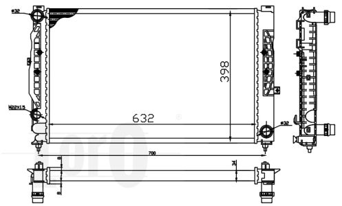 ABAKUS 053-017-0055 Radiatore, Raffreddamento motore-Radiatore, Raffreddamento motore-Ricambi Euro