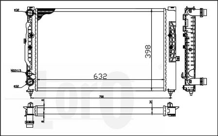 ABAKUS 053-017-0056 Radiatore, Raffreddamento motore-Radiatore, Raffreddamento motore-Ricambi Euro