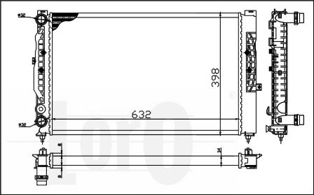 ABAKUS 053-017-0057 Radiatore, Raffreddamento motore