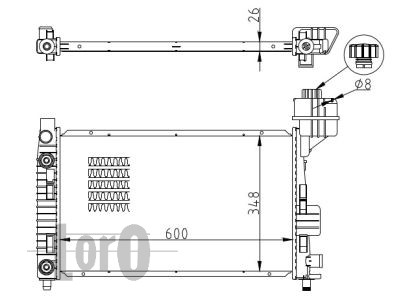 ABAKUS 054-017-0014-B Radiatore, Raffreddamento motore