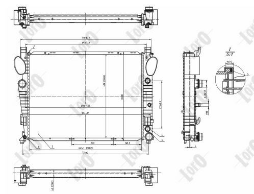 ABAKUS 054-017-0055-B Radiatore, Raffreddamento motore-Radiatore, Raffreddamento motore-Ricambi Euro