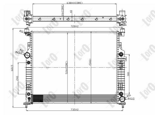 ABAKUS 054-017-0058-B Radiatore, Raffreddamento motore