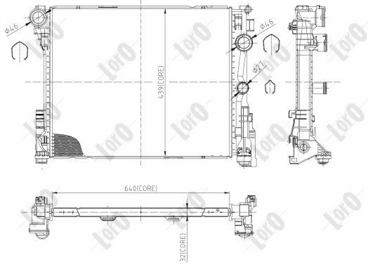 ABAKUS 054-017-0060-B Radiatore, Raffreddamento motore-Radiatore, Raffreddamento motore-Ricambi Euro