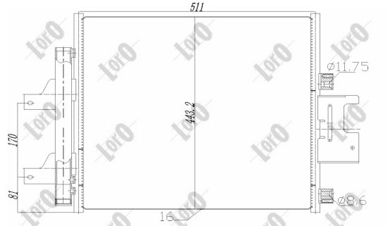 ABAKUS 055-016-0005 Condensatore, Climatizzatore-Condensatore, Climatizzatore-Ricambi Euro