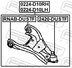 FEBEST 0224-D10RH Lenker,...