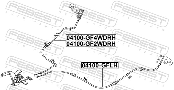 FEBEST 04100-GF4WDRH Cable,...