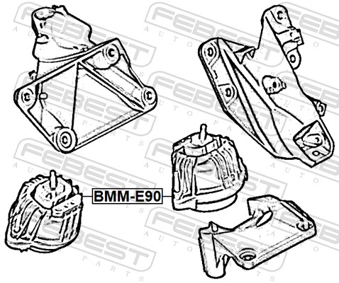 FEBEST BMM-E90 Mounting, engine
