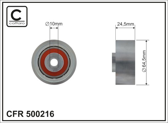 CAFFARO 500216 Deflection Pulley/Guide Pulley, timing belt