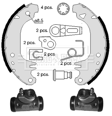 BORG & BECK BBS1020K Σετ σιαγόνων φρένων for CITROËN PEUGEOT