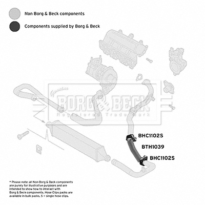 BORG & BECK BTH1039 Ελαστ. σωλ. αέρα υπερπλήρωσης αριστερά κάτω κέντρο for ALFA ROMEO FIAT