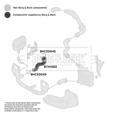 BORG & BECK BTH1082 Ελαστ. σωλ. αέρα υπερπλήρωσης for SKODA VW