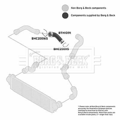 BORG & BECK BTH1091 Ελαστ. σωλ. αέρα υπερπλήρωσης δεξιά κάτω πίσω for VW