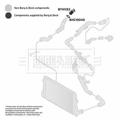 BORG & BECK BTH1153 Ελαστ. σωλ. αέρα υπερπλήρωσης δεξιά κάτω πίσω for AUDI SEAT SKODA VW