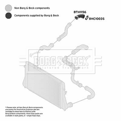 BORG & BECK BTH1156 Ελαστ. σωλ. αέρα υπερπλήρωσης δεξιά κάτω πίσω for AUDI SEAT SKODA VW