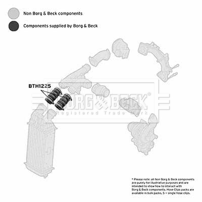 BORG & BECK BTH1225 Ελαστ. σωλ. αέρα υπερπλήρωσης εμπρός επάνω for CITROËN DS OPEL PEUGEOT VAUXHALL
