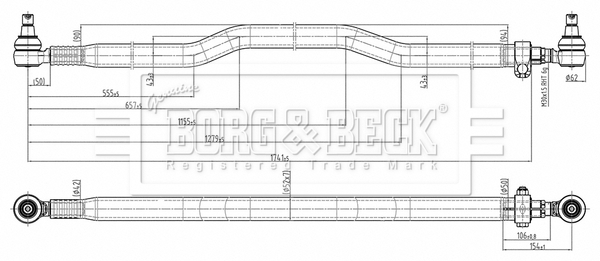 BORG & BECK BTR33258 Μπάρα τιμονιού for RENAULT TRUCKS