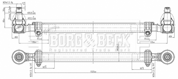 BORG & BECK BTR33267 Μπάρα τιμονιού for RENAULT TRUCKS