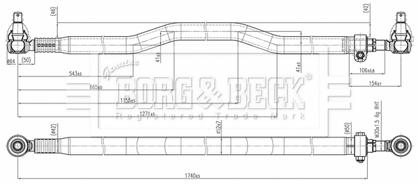 BORG & BECK BTR33269 Μπάρα τιμονιού for VOLVO