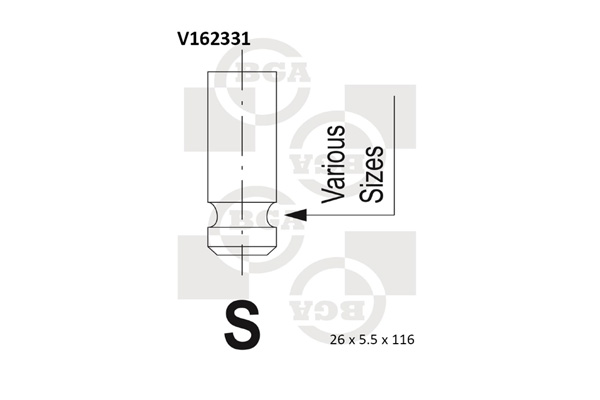 BGA V162331 Βαλβίδα εξαγωγής