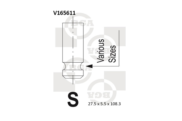 BGA V165611 Βαλβίδα εξαγωγής