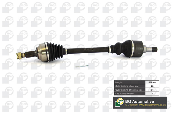 BGA DS6736L Άξονας μετάδοσης κίνησης Μπροστινός άξονας αριστερά for CITROËN FIAT PEUGEOT