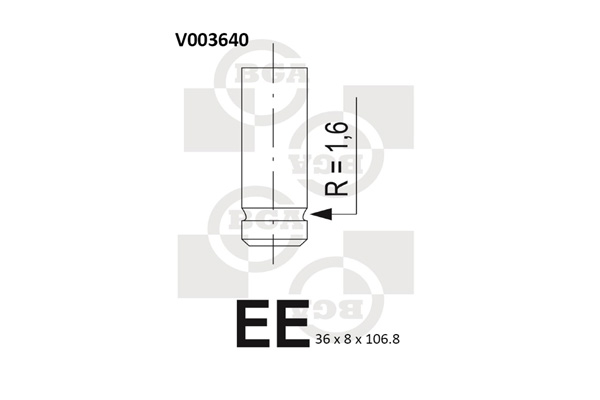 BGA V003640 Βαλβίδα εξαγωγής for FORD KIA MAZDA SUZUKI