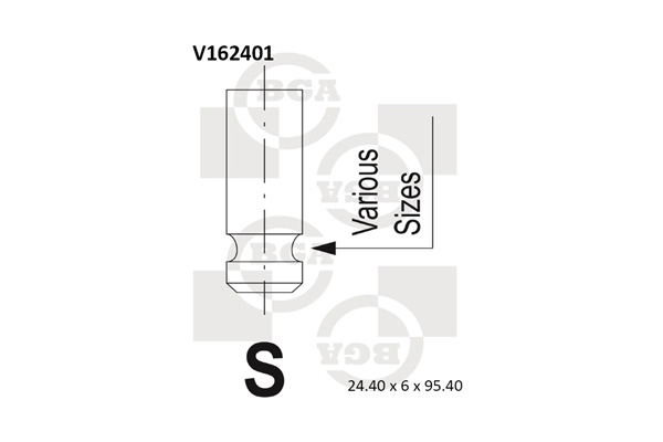 BGA V162401 Βαλβίδα εξαγωγής for HYUNDAI KIA