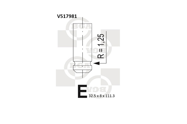 BGA V517981 Βαλβίδα εξαγωγής for RENAULT VOLVO