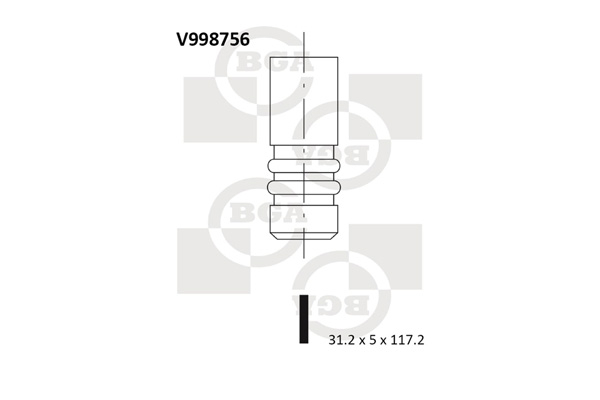 BGA V998756 Βαλβίδα εισαγωγής for CHEVROLET FIAT OPEL SAAB VAUXHALL