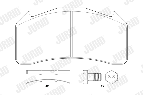 JURID 2913609560 Kit pastiglie freno, Freno a disco