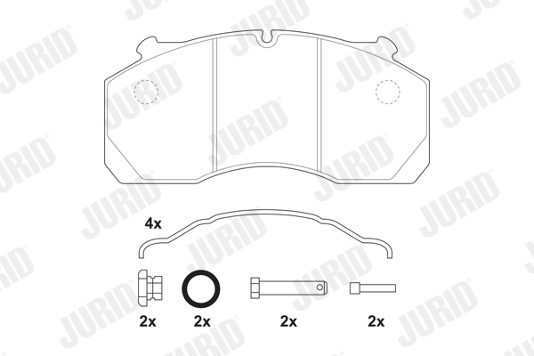 JURID 2915009560 Kit pastiglie freno, Freno a disco-Kit pastiglie freno, Freno a disco-Ricambi Euro