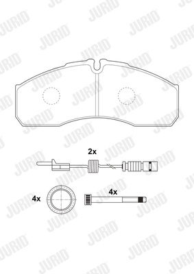 JURID 2916009561 Kit pastiglie freno, Freno a disco-Kit pastiglie freno, Freno a disco-Ricambi Euro