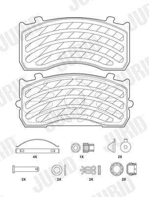 JURID 2918305390 Kit pastiglie freno, Freno a disco-Kit pastiglie freno, Freno a disco-Ricambi Euro