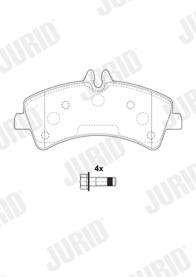 JURID 2921709560 Kit pastiglie freno, Freno a disco-Kit pastiglie freno, Freno a disco-Ricambi Euro
