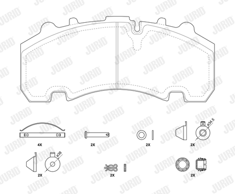 JURID 2926305390 Kit pastiglie freno, Freno a disco-Kit pastiglie freno, Freno a disco-Ricambi Euro