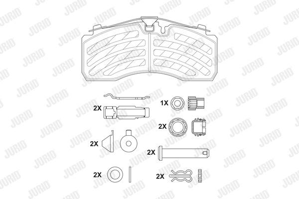 JURID 2928705390 Kit pastiglie freno, Freno a disco-Kit pastiglie freno, Freno a disco-Ricambi Euro