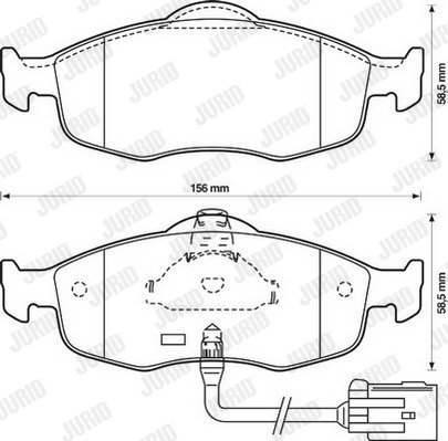 JURID 571522J Kit pastiglie freno, Freno a disco