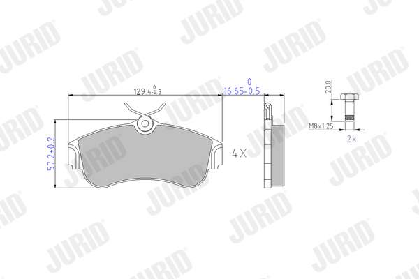 JURID 572310J fékbetétkészlet, tárcsafék NISSAN