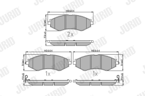 JURID 572407J fékbetétkészlet, tárcsafék CHEVROLET DAEWOO SAAB