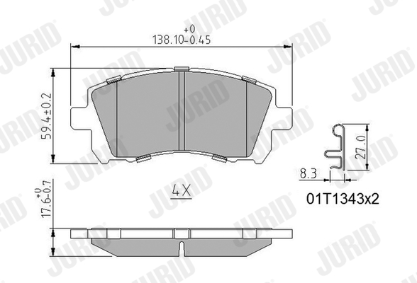 BOSCH 0 986 TB2 961 Bremsekloss sett