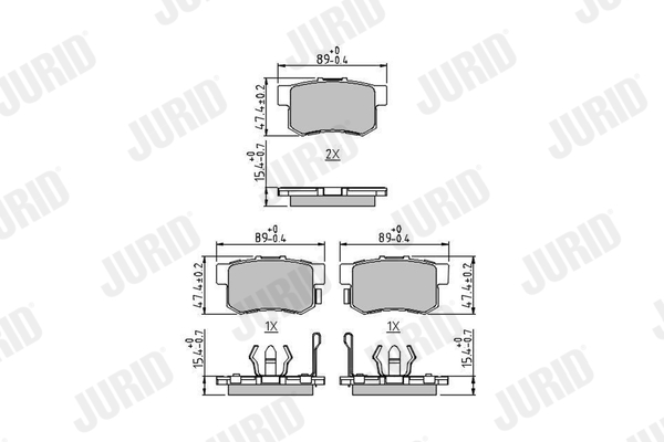 JURID 572544J fékbetétkészlet, tárcsafék ACURA HONDA