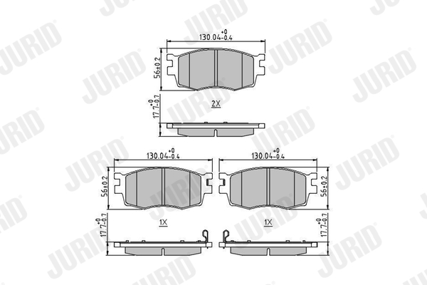 JURID 572593J fékbetétkészlet, tárcsafék HYUNDAI KIA