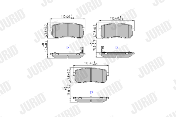 JURID 572596J fékbetétkészlet, tárcsafék HYUNDAI KIA